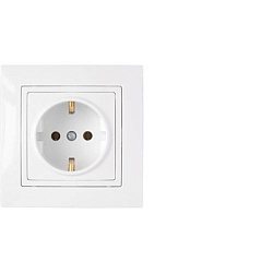 Розетка с заземляющим контактом с безвинтовыми контактными зажимами для скрытой установки РС16-342 2165BY