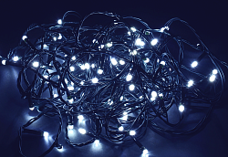 LIGHTING Гирлянда нить 10м 100 светодиодов белый свет IP20 зеленый шнур 1,5м 230В контроллер 8 сцен IEK LGDB110-2-100-10-G-S-20