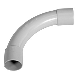 Соединитель угловой d20 мм безгалогенный (HF) атмосферостойкий серый (50шт/450шт уп/кор) Промрукав PR13.0357