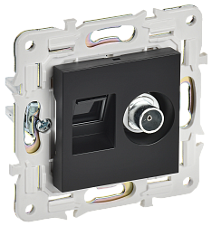 SKANDY Розетка двойная TV+RJ45 кат.5E SK-A14Bl черный IEK SK-AK20-1-K02