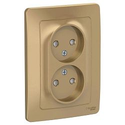 Розетка 2-м СП Blanca 16А IP20 250В без заземл. защ. шторки титан SE BLNRS000124 1210357