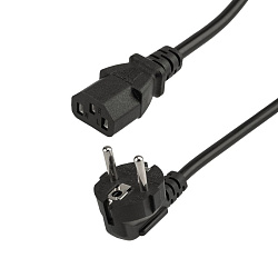 Шнур сетевой, вилка угловая СЕЕ 7/7(Schuko) - разъем IEC 320 C13, кабель 3x0,75 мм², длина 1,8 метра (PE пакет) REXANT 11-1121