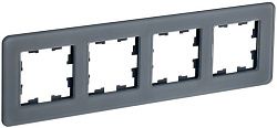 BRITE Рамка 4-местная РУ-4-2-Бр стекло графит RE IEK BR-M42-G-41-K53