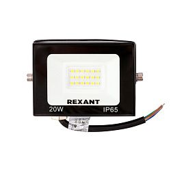 Прожектор светодиодный СДО 20Вт 1600Лм 4000K нейтральный свет, черный корпус REXANT 605-029