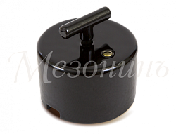 Выключатель ретро фарфоровый поворотный на четыре положения, коллекция "CILINDRO" цвет - черный,  ТМ GE90401-05