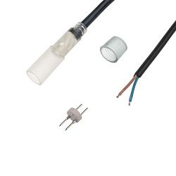 Коннектор с проводом для двухжильного дюралайта, диаметр 13мм (коннектор с иголкой, заглушка) NEON-NIGHT 124-018