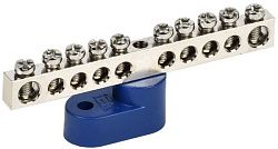 Шина N "ноль" на одном угловом изоляторе с никелевым покрытием ШНИ-6х9-10-У1-С IEK YNN10-10-C1-K07-N