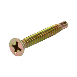 Саморез оконный KRANZ сверло, 3.9х25, желтый цинк, короб (500 шт./уп.) KR-01-3722-004