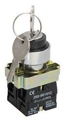 Переключатель LAY5-BG45 на 2 положения с ключом без фиксации NO+NC IEK BSW80-BG-2-K02