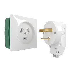 Комплект: розетка с вилкой для электроплиты 32А 250В, коробка в стену (белый) Werkel W1189201