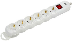 Розетка переносная разборная с выключателем РПр06В 6 мест IEK WYP10-D-KP-16-06-ZKS-K01