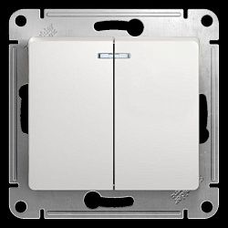 Выключатель 2-кл. СП Glossa 10А IP20 (сх. 5а) 10AX с подсветкой механизм бел. SE GSL000153 275160