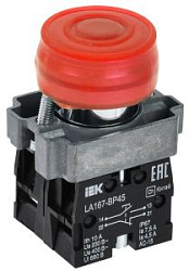 Кнопка управления LA167-BP45 d=22мм 1з+1р красная IEK BBT20-BP45-3-22-67-K04