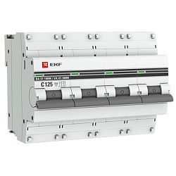 Авт. выкл. 4P 125А (C) 10kA ВА 47-100M без тепл. расцепит. EKF PROxima mcb47100m-4-125C-pro