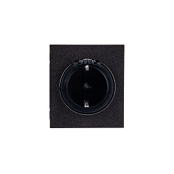Розетка STRONG 1-ая с/з с/у, со шторками и крышкой 16А антрацит KRANZ KR-78-0702-5
