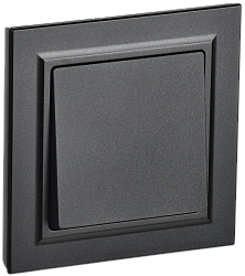 BRITE Выключатель 1-клавишный 10А в сборе ВСР10-1-0-БрЧ черный IEK BR-V10-0-10-K02-F