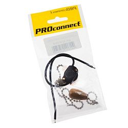 Выключатель для настенного светильника c проводом и деревянным наконечником «Silver» индивидуальная упаковка  1 шт. PROCONNECT 32-0103-9