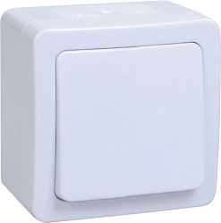 Выключатель 1-клавишный для открытой установки проходной ВСп20-1-0-ГПБ IP54 ГЕРМЕС PLUS (цвет клавиши: белый) IEK EVMP12-K01-10-54-EC