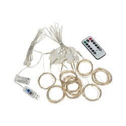 Гирлянда Светодиодный занавес из росы 3х3м 300 LED МУЛЬТИКОЛОР IP20 USB + пульт управления, с крючками для крепления NEON-NIGHT 315-889