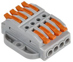 Строительно-монтажная клемма СМК 222-4144P проходная с площадкой (4шт/упак) IEK UKZ20-4144P-004