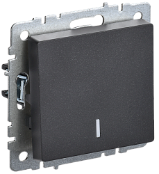 BRITE Выключатель 1-клавишный с индикацией 10А ВС10-1-1-БрЧ черный IEK BR-V10-1-10-K02