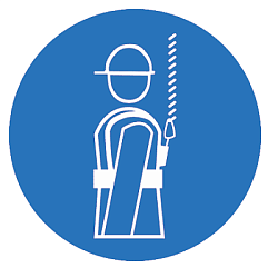 Знак пластик M09 "Работать в предохранительном (страховочном) поясе" (200x200) EKF pn-m-09