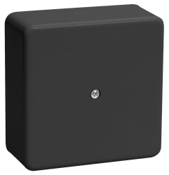 Коробка распаячная КМ для открытой проводки безгалогенная (HF) 75х75х28мм (6 клемм 6мм2) черная (RAL 9005) IEK UKO10-075-075-028-K02