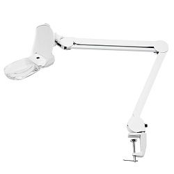 Лупа на струбцине квадратная 3D+20D с подсветкой 6LED, серия EXPERT, белая REXANT 31-0565