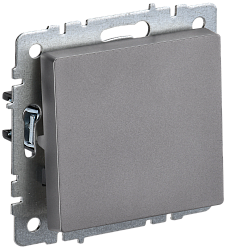 BRITE Выключатель 1-клавишный самовозвратный 10А ВС10-1-4-БрС сталь IEK BR-V14-0-10-K46