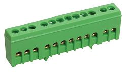 Шина PE "земля" в корпусном изоляторе на DIN-рейку ШНИ-6х9-12-К-З IEK YNN10-69-12KD-K06