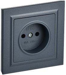 BRITE Розетка 1-местная без заземления без защитных шторок 10А в сб. РСР10-1-0-БрМ маренго IEK BR-R10-10-K35-F