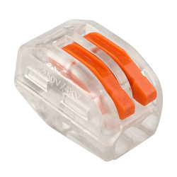 Универсальная клемма СМК 222-412, 2-проводная прозрачная 0,08-2,5/4 мм² (50 шт./уп.) REXANT 07-5252-1