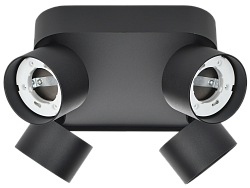 LIGHTING Светильник 4044 накладной потолочный под лампу 4хGX53 черный IEK LT-UPB0-4044-GX53-1-K02