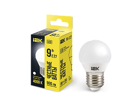 Лампа светодиодная G45 шар 9Вт 230В 4000К E27 IEK LLE-G45-9-230-40-E27