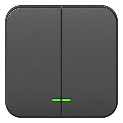 Выключатель 2-кл. ОП Blanca 10А IP20 (сх. 5) 250В с подсветкой антрацит SE BLNVA105106 1210613