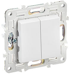 SKANDY Выключатель 2-клавишный 10А SK-V04W арктический белый IEK SK-V20-0-10-K01