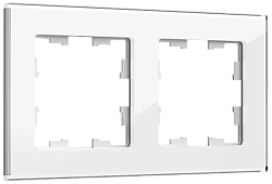 BRITE Рамка 2 -местная РУ-2-2-БрБ стекло белый IEK BR-M22-G-K01