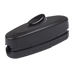 Выключатель-кнопка 250V 2А ON-OFF черный на электропровод (для настольной лампы) REXANT 36-3018