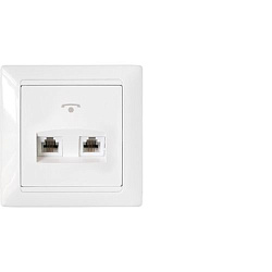 Розетка телефонная двухгнездная скрытой установки (полимерный суппорт) ТР24-050 1806BY