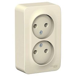Розетка 2-м ОП Blanca 16А IP20 250В без заземл. без защ. шторок молоч. SE BLNRA000202 1210491