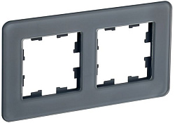 BRITE Рамка 2-местная РУ-2-2-Бр стекло графит RE IEK BR-M22-G-41-K53