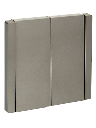 FORTE&PIANO Выключатель 2-клавишный 10А FP505 сталь IEK FP-V20-0-10-1-K46