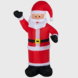 3D фигура надувная Дед Мороз приветствует, размер 180 см, внутренняя подсветка 5 LED, компрессор с адаптером 12В, IP 65 NEON-NIGHT 511-114
