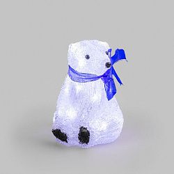 Акриловая светодиодная фигура Белый мишка 20 см, 4,5 В, 3 батарейки AA (не входят в комплект), 20 светодиодов NEON-NIGHT 513-247