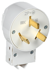 Вилка разборная для плиты с заземлением 32А белая Впл10-К IEK EVP10-032-K01