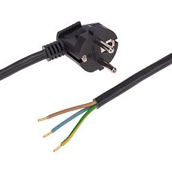 Шнур электрический с вилкой ПВС 3х1,5 мм² 5м черный REXANT 11-1330