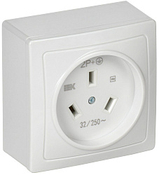 Розетка разборная для плиты с заземлением открытая установка 32А Рпл10-К белая IEK ERP10-032-K01