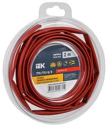 Трубка термоусадочная ТТУ нг-LS 6/3 красная (2м/упак) IEK UDR12-006-003-002-K04-T