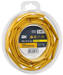 Трубка термоусадочная ТТУ нг-LS 5/2,5 желтая (2м/упак) IEK UDR12-005-D25-002-K05-T