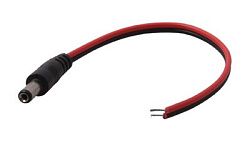 Разъем питания DC штекер 2,5х5,5мм с проводом 20 см REXANT 14-0324